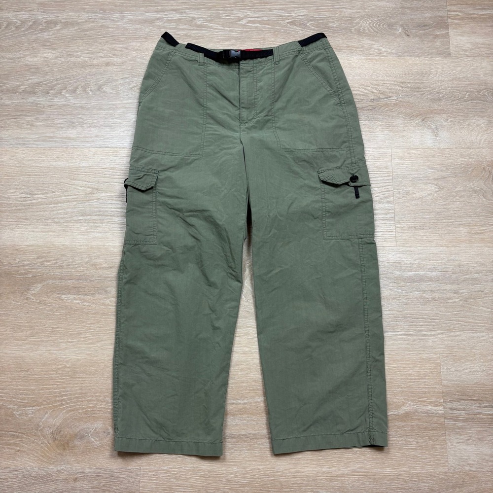 Vintage‎ Gloria Vanderbilt Belted Cargo Utility Crop Pants Women's M Color Green